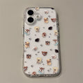 Cute Puppy Cartoon Kitten Glitter Shiny Stars Transparent Cover for Iphone 16 17Pro 13 14 15 17Promax Protector Shockproof Case