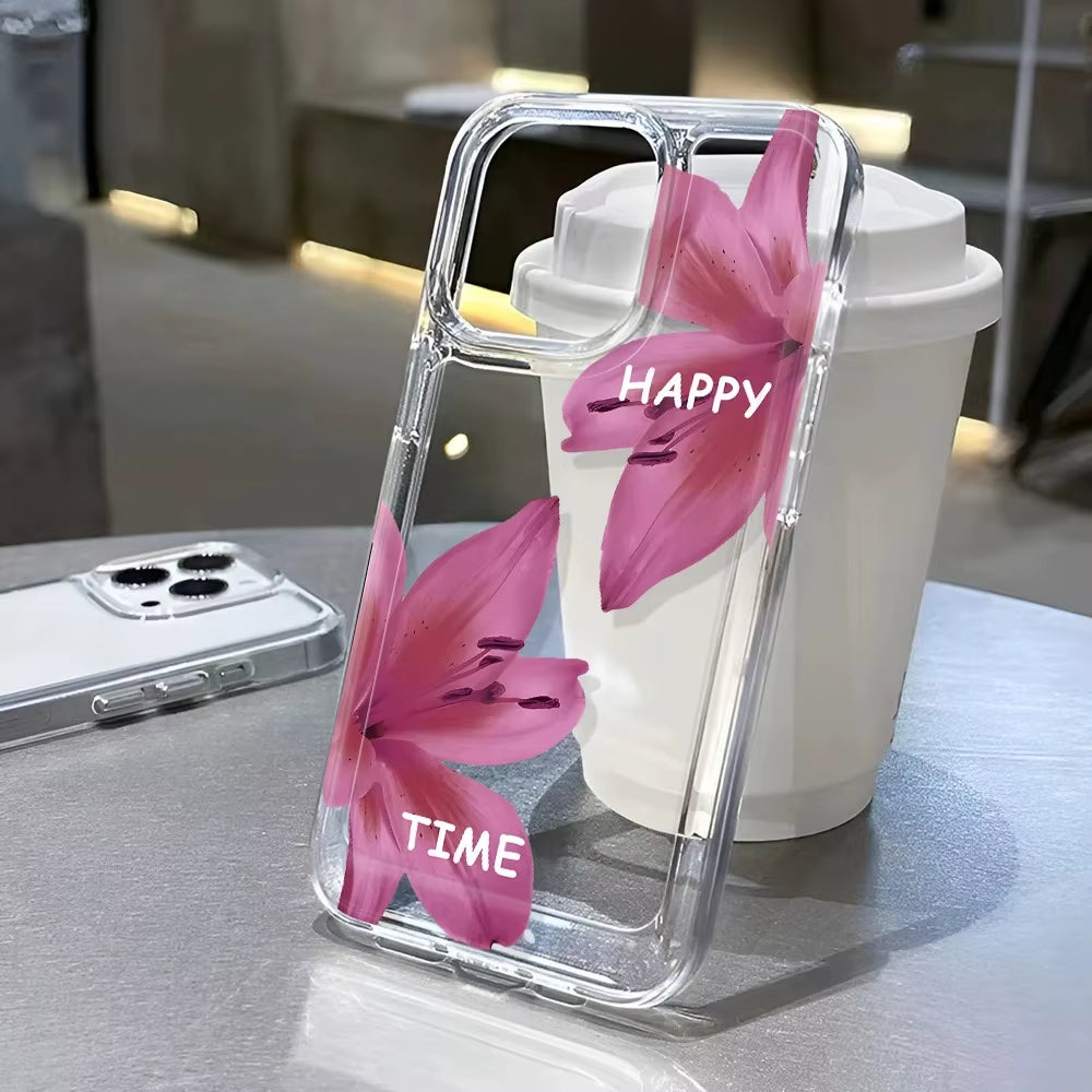 Red Cherry Transparent Phone Case for Iphone 17 16 15 14 13 12 11 Pro Max 17 Air Personality Shockproof Phone Case Cover