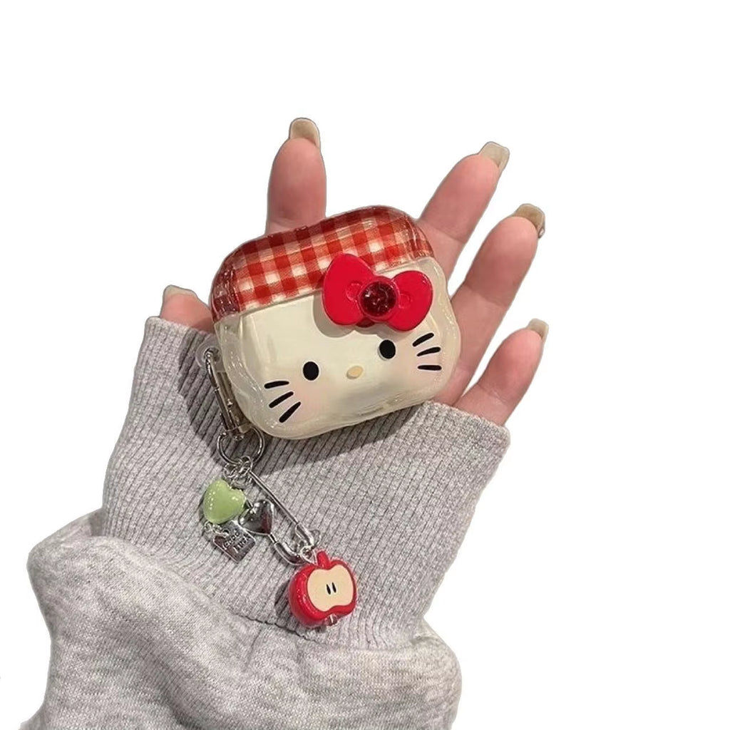 Cute Cartoon Hello Kitty Earphone Case for Apple Airpods 1, 2, 3, 4 - Stylish Protective Cover with Keychain!