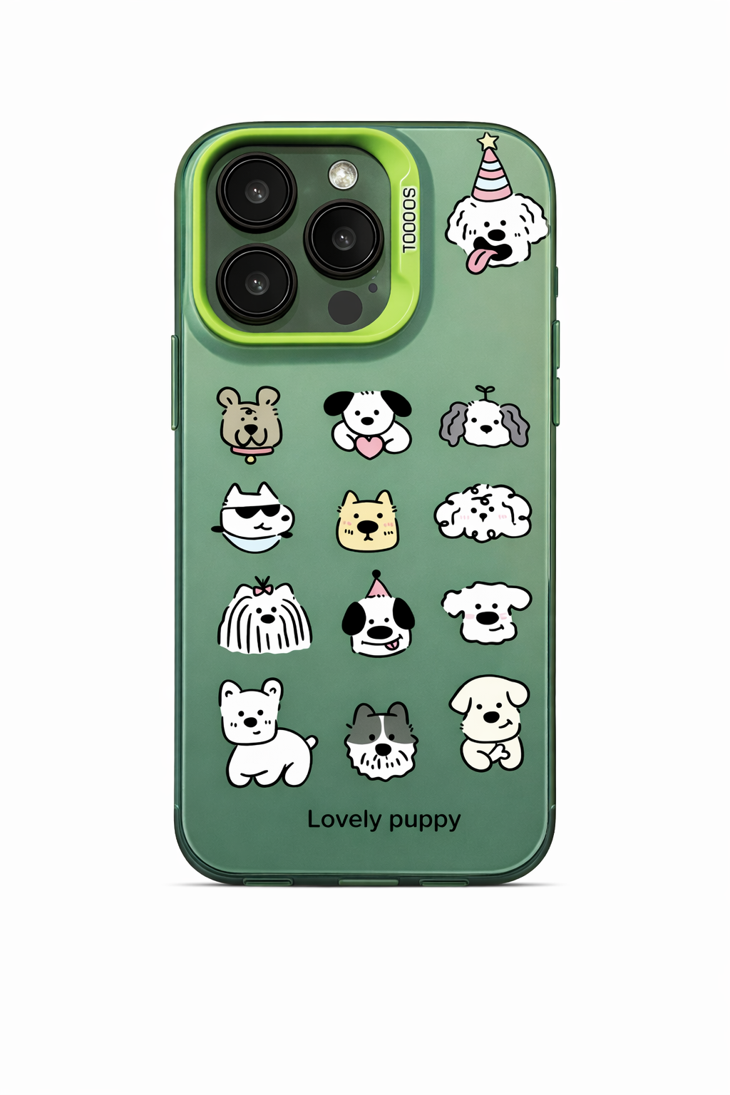 Cute Puppy Pattern Phone Case Cartoon Dog Clear Case Kawaii Puppy Collage iPhone Cover