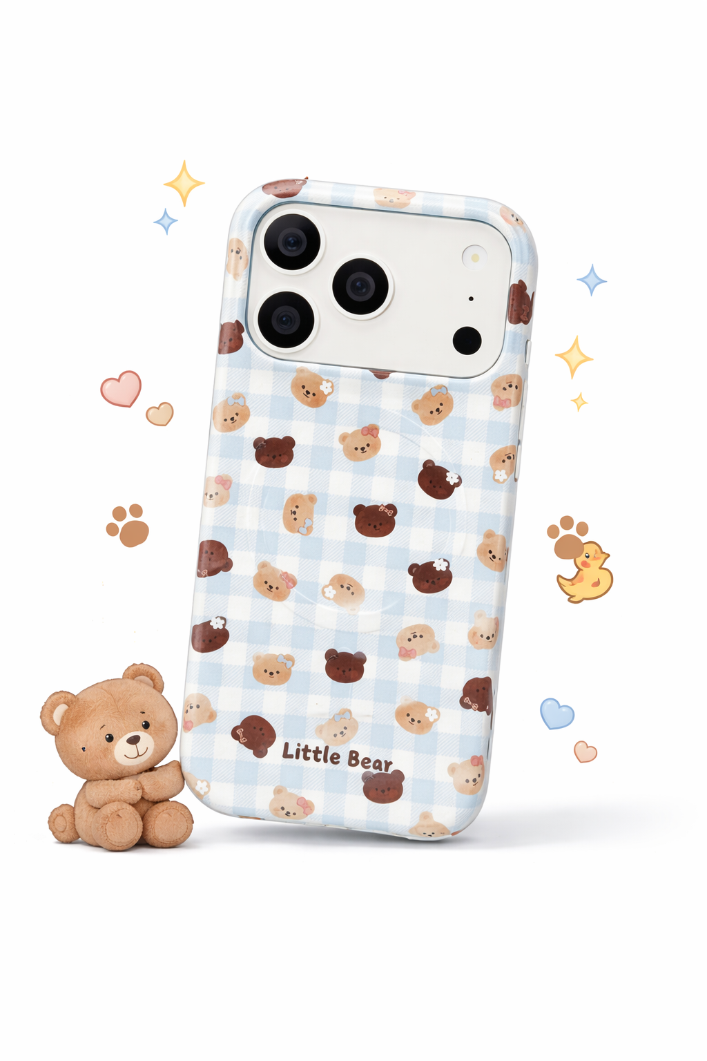 Blueberry Bear Plaid Case