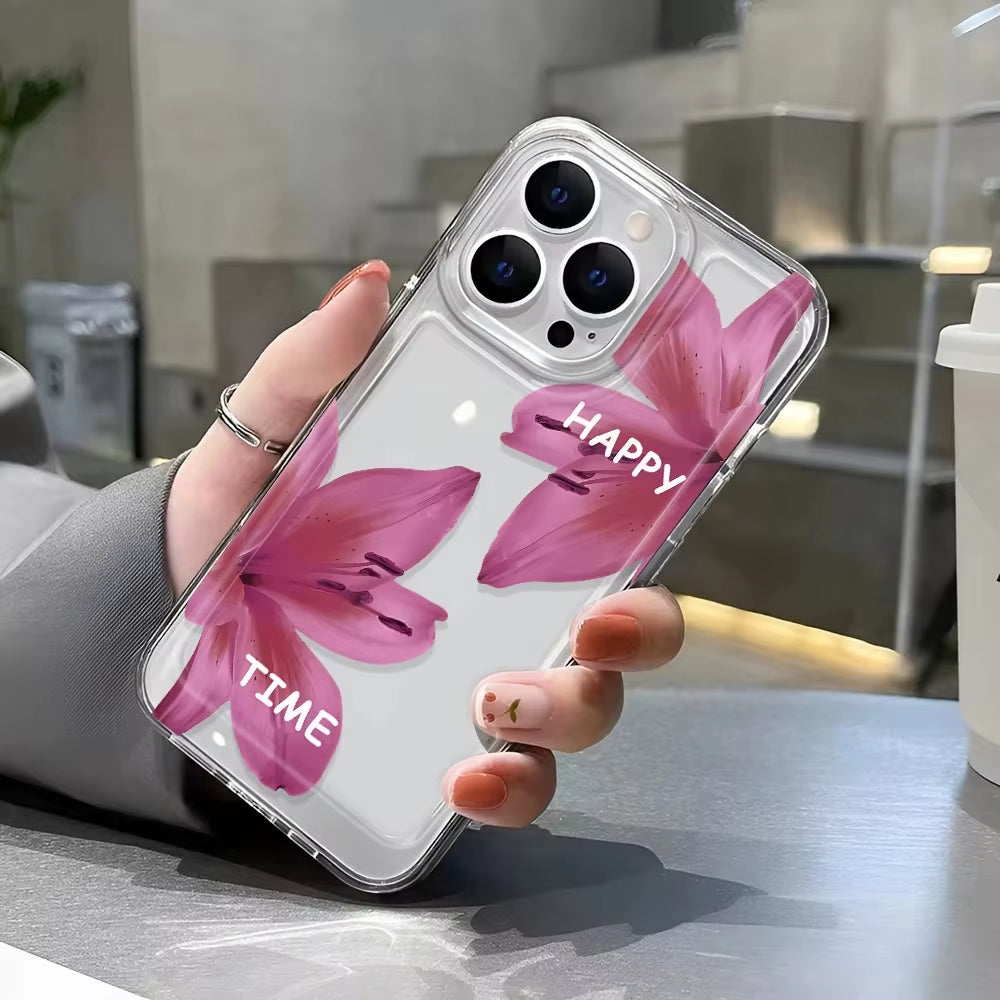 Red Cherry Transparent Phone Case for Iphone 17 16 15 14 13 12 11 Pro Max 17 Air Personality Shockproof Phone Case Cover