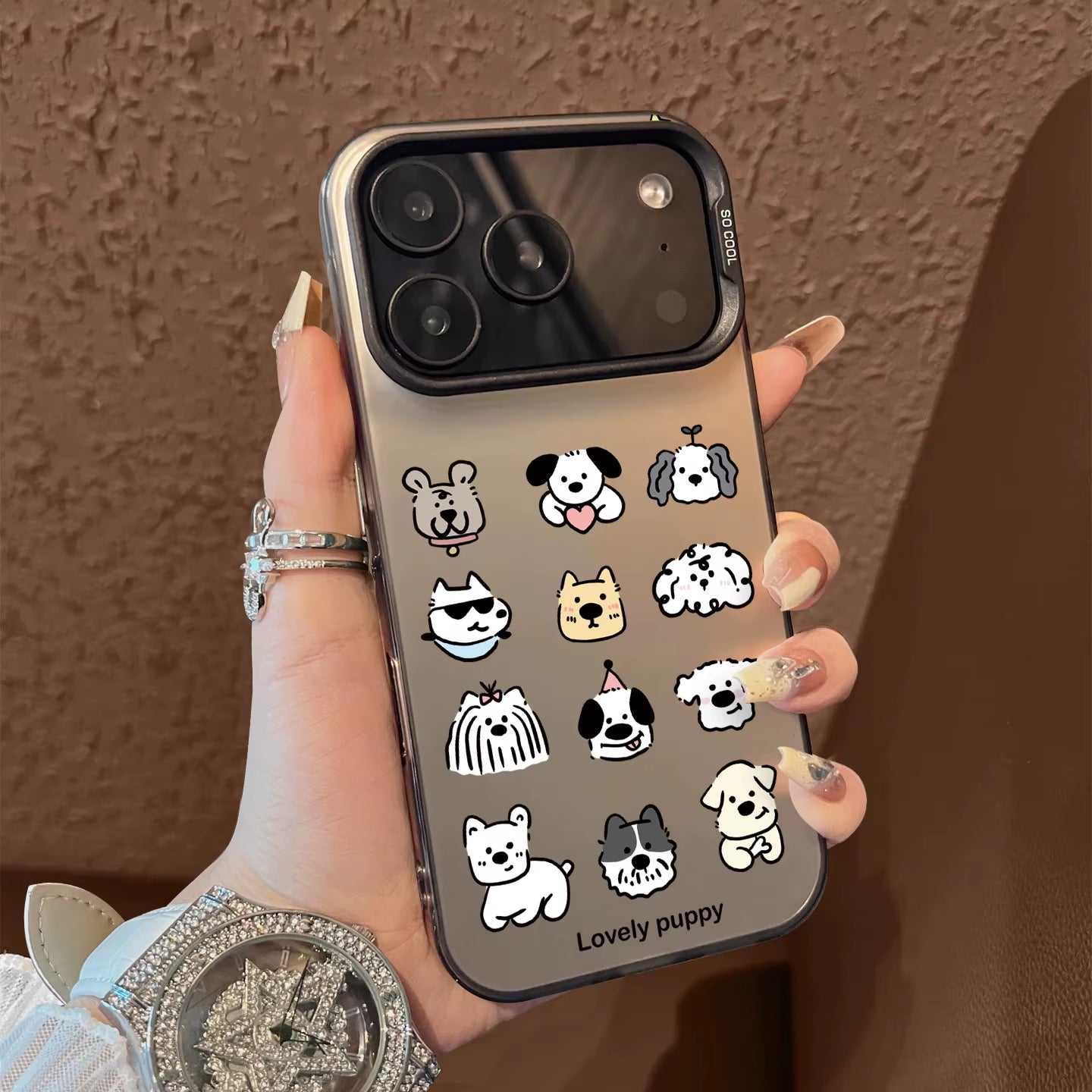 Full Screen Cute Puppy Pattern Phone Case for Iphone 17 16 15 14 13 12 11 Pro Max XS XR X SE 16E 16 plus 17Promax 17 Matte Cover