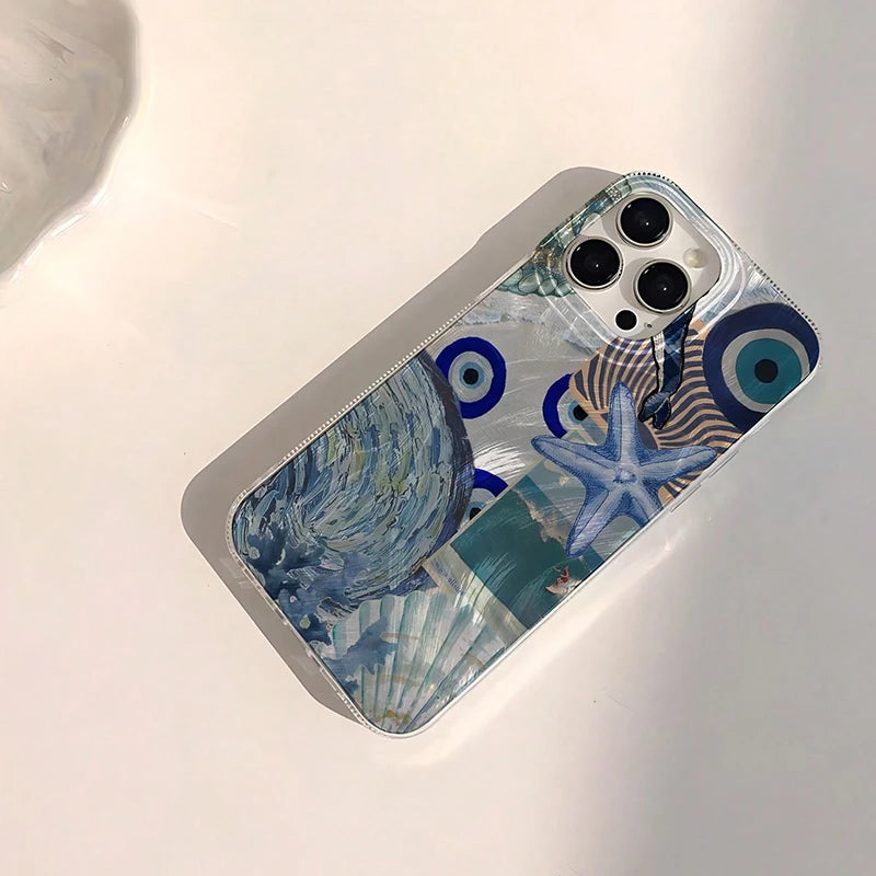 Seaside Scenery Wave Beach Pattern Phone Case for Iphone 15 16 17 14 13 12 11 Pro Max 16E 7 8 16 plus 17 Air Shockproof Cover